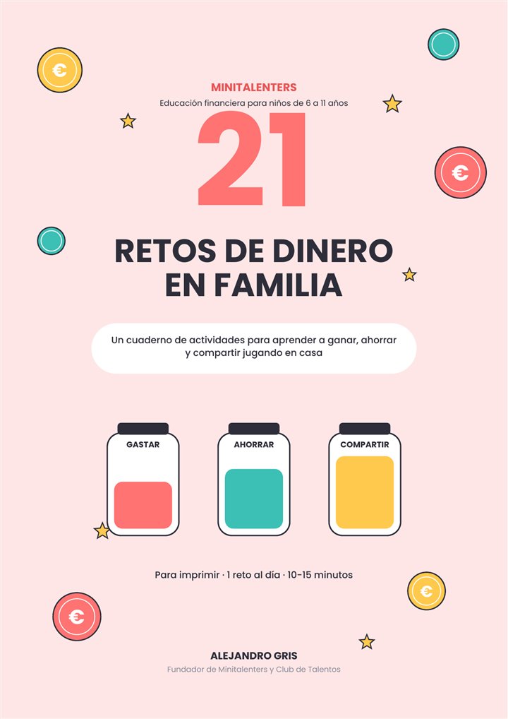 Portada del cuaderno 21 Retos de Dinero en Familia